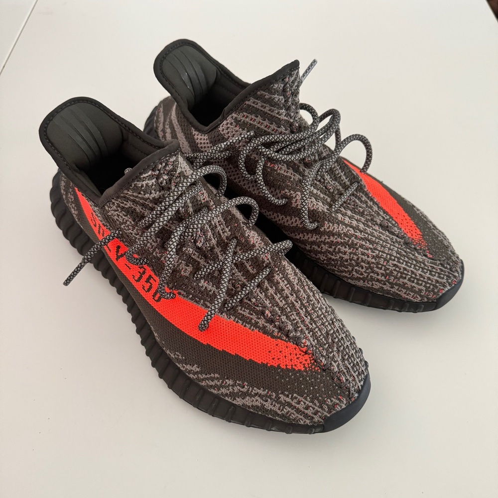 Yeezy Boost 350 V2 Black Grey with Orange Stripe